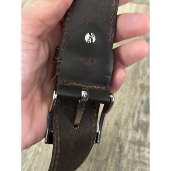Gigidue Men's Black Genuine Leather Adjustable Buckle Belt Size 38 - Picture 7 of 7